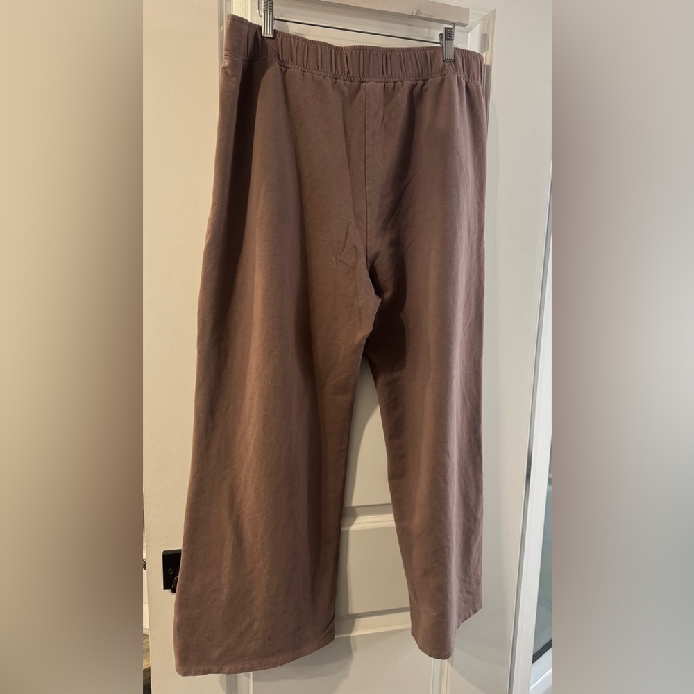Abercrombie & Fitch Soft A&F Collection Wide Leg Women's Taupe Trouser Sweats XL - Picture 3 of 5